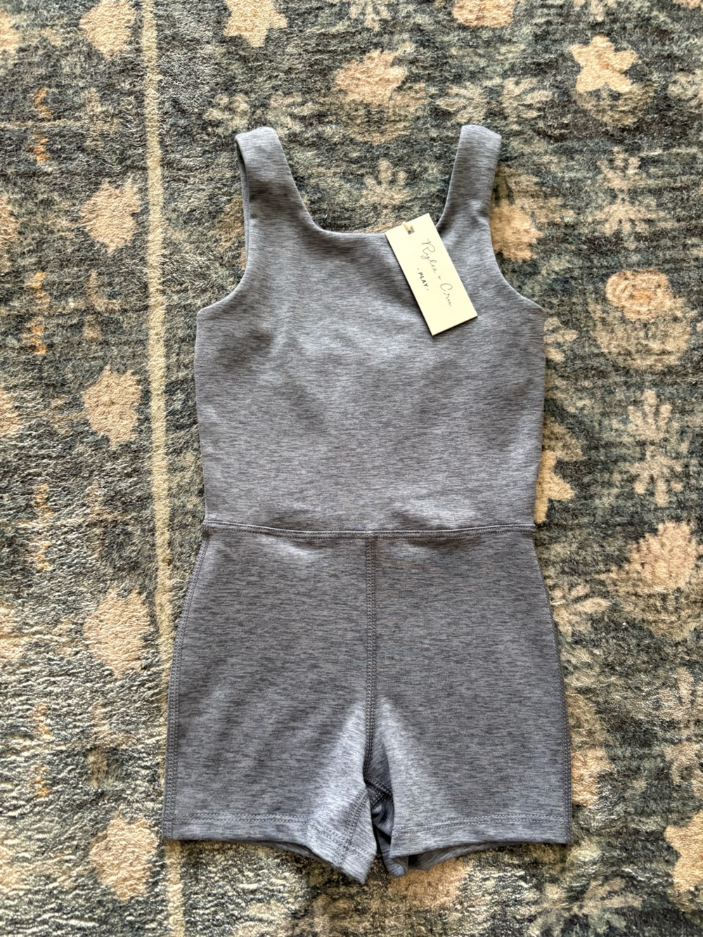 NWT Rylee + Cru Malibu Bodysuit Heathered Marine Size 2-3